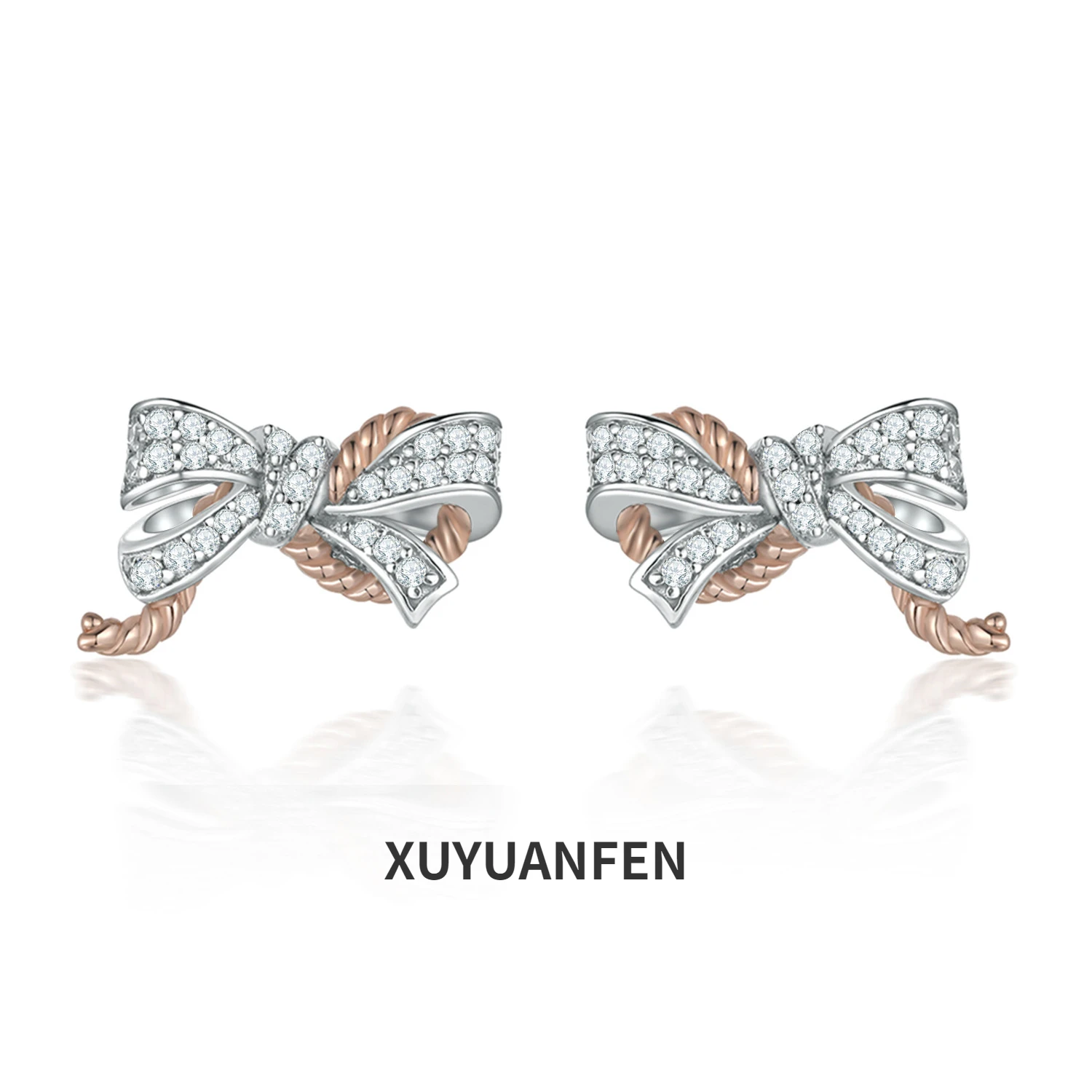 

XUYUANFEN's New Bow Earrings Are Light Luxury, Popular in European and American Foreign Trade, and The S925 Silver Earrings Have