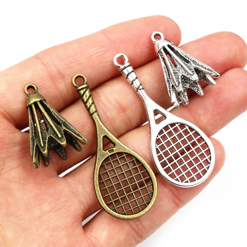 10pcs Badminton Chrams Metall Legierung Antike Silber Vergoldet Bronze Anhänger DIY Charms DIY Schmuck, Die Entdeckungen Zubehör
