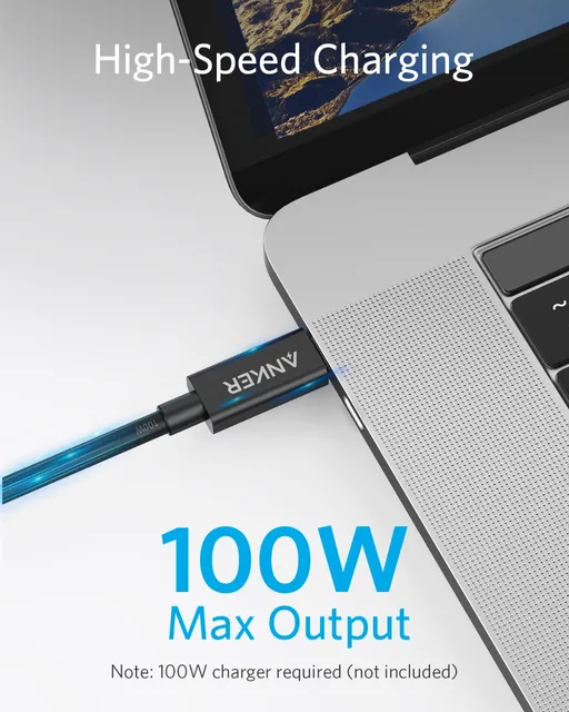Anker Thunderbolt 3.0 Cable C to C Cable 2.3 ft USB C Supports 100W Charging 40Gbps Data Transfer For iphone 15/15pro/14/14pro - Hình ảnh 4