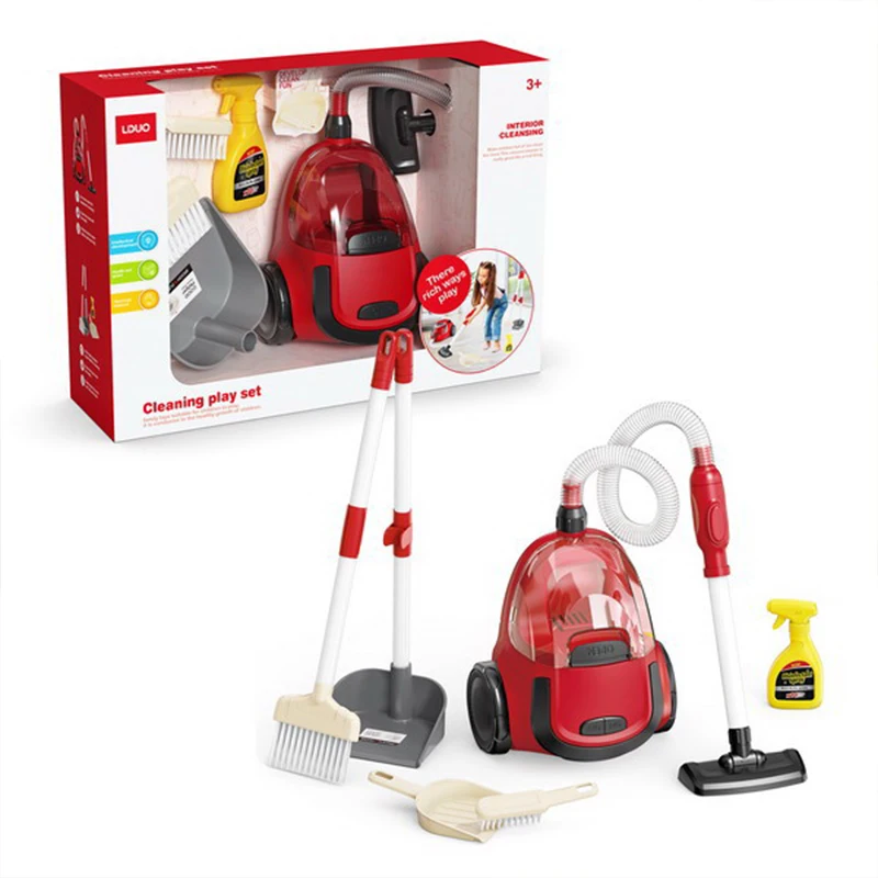 Cleaning Toy Set – Includes Vacuum, Sweeper, Bin, Brush & Spray Bottle, Educational Role-Play Gift for Ages 3+