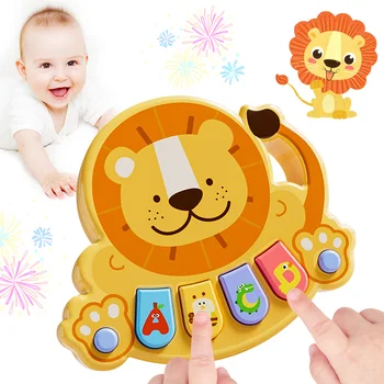 Giocattolo per carillon Baby Lion, giocattolo per l'illuminazione musicale per bambini, tastiera musicale e pianoforte, regalo di compleanno per bambini