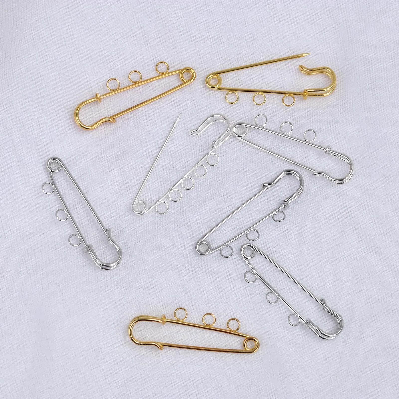 10pcs 50mm 안전 핀 반지와 금속 브로치 핀 킬트 패스너 의류 코트 담요 니트 DIY 쥬얼리 액세서리