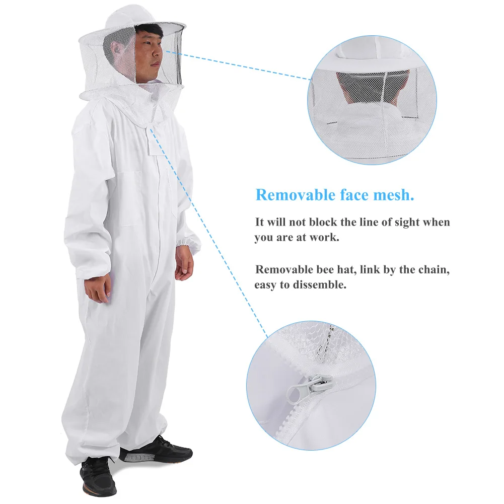 Beekeeper Protective Suit Professional Beekeeping Protective Equipment Bee Keeping Full Body Beekeeper Suit Hat Beekeeping