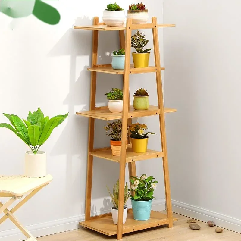 Living Room Floor-type Plant Shelves Balcony Simple Modern Iron Art Pot Holder Storage Shelf for Greenery Display