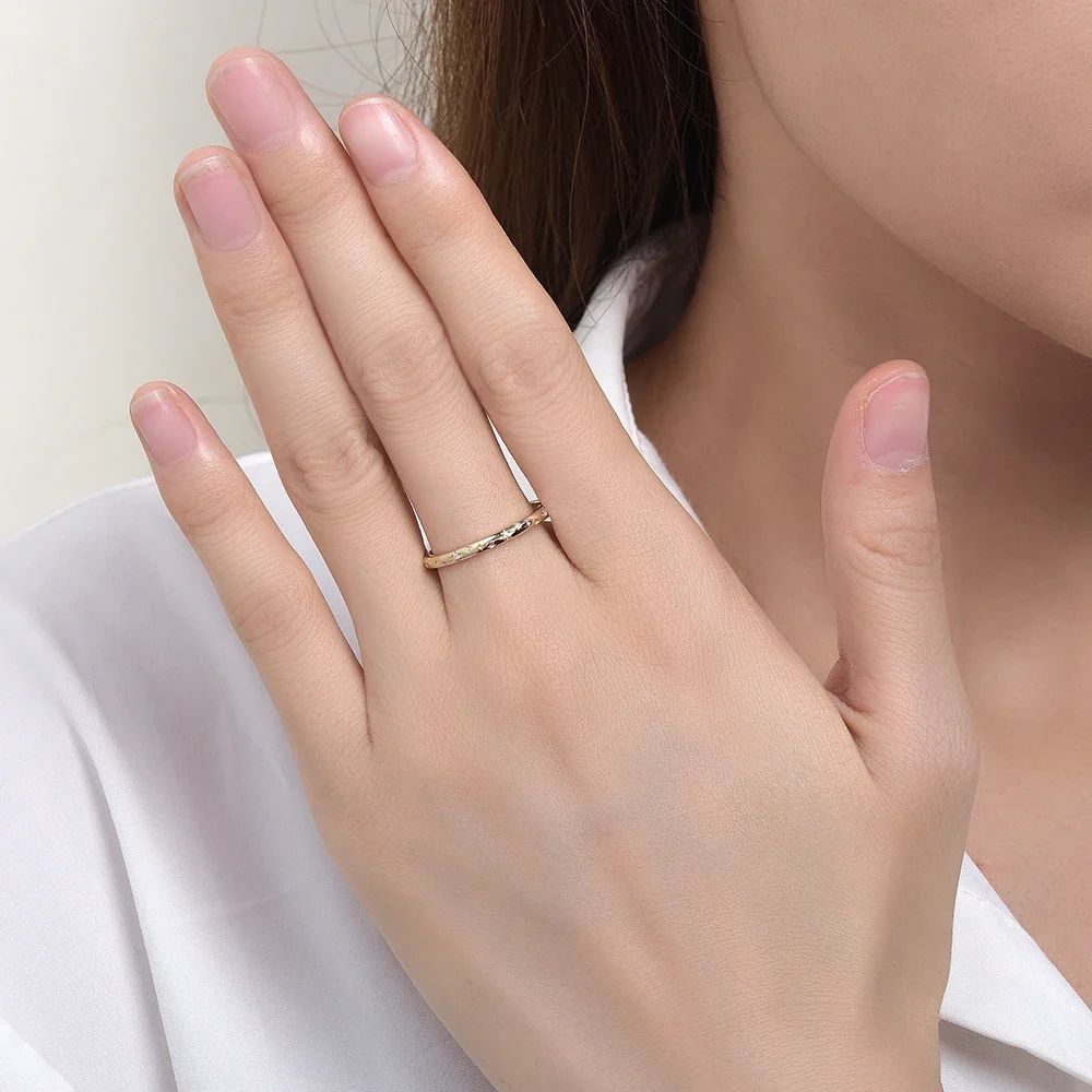 【18号】Llife BOTTON BAND RING Kuololit 0.04CTW Lab Grown Diamonds Band Rings for Women Men