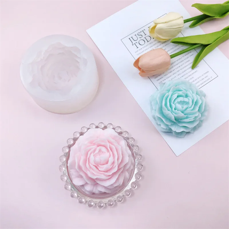 Description Picture 4 of item3D Large Peony Silicone Candle Mold Valentine's Day DIY Flower Aromatherapy Plaster Resin Silicone Mold Soap Making Supplies