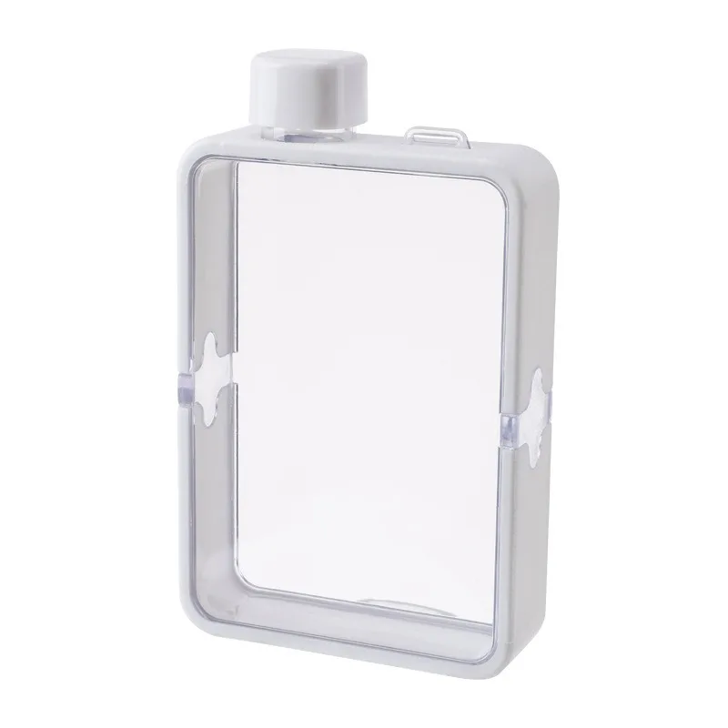 Portable BPA-Free Transparent Flat Water Bottle - Slim, DIY-Ready, Easy to Carry