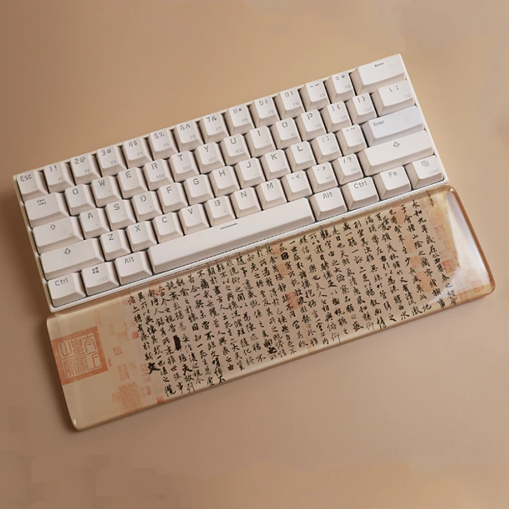 Chinese Traditional Pattern Design Resin Wrist Rest Pads For Mechanical Gaming Keyboard Handmade Crystal Clear Hand Trays | Компьютеры и