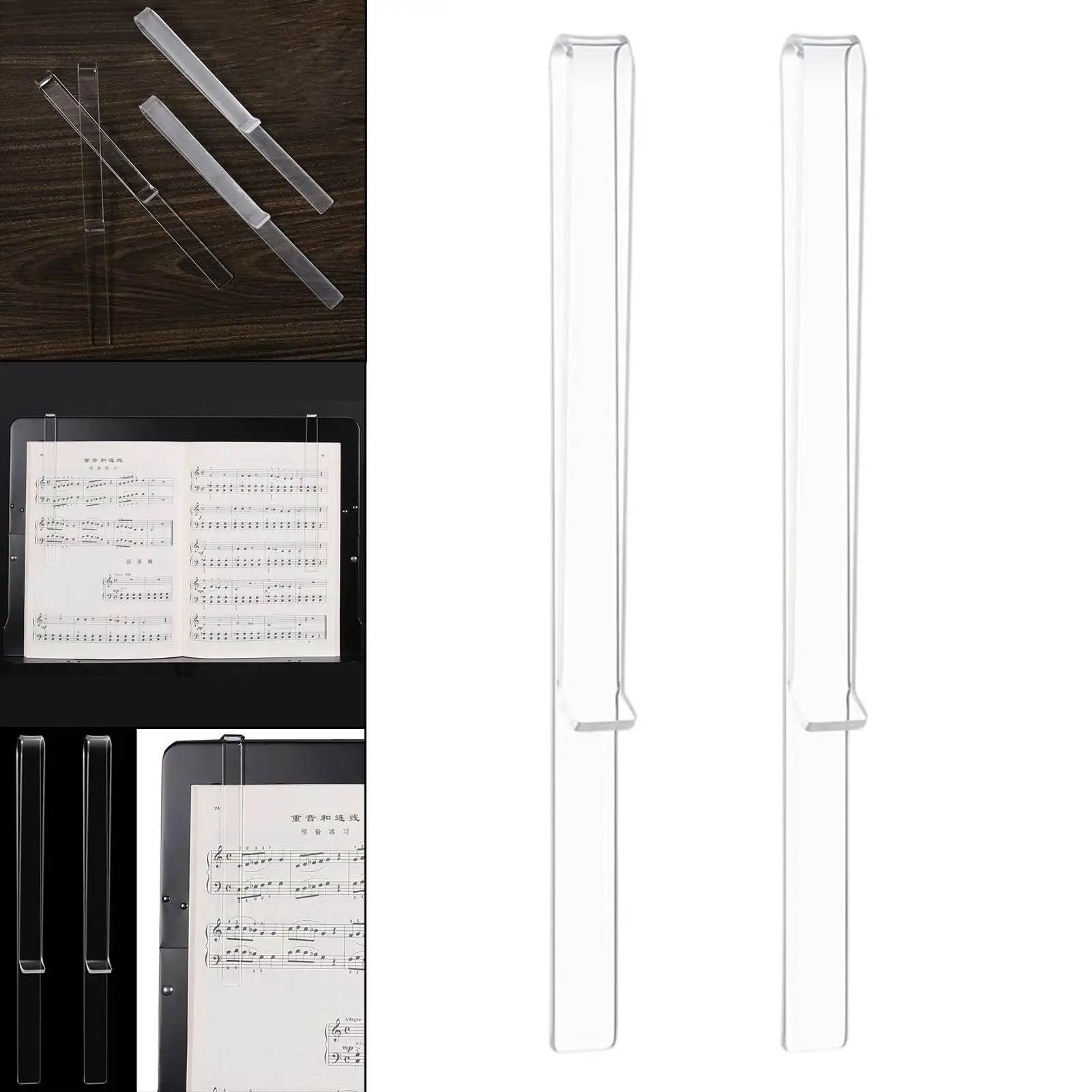 Transparent Sheet Music Clips Durable Portable Music Stand Clips Page