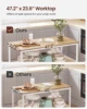 VASAGLE Kitchen Island with 3 Shelves, 47.2 Inches Width Kitchen Shelf with Large Worktop, Stable Steel Structure, Industrial 5