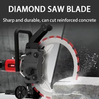 Scie à anneau en béton de 300/400/500 mm avec poignée ergonomique en forme de D, découpeuse murale électrique pour travaux de découpe humide du béton armé 4