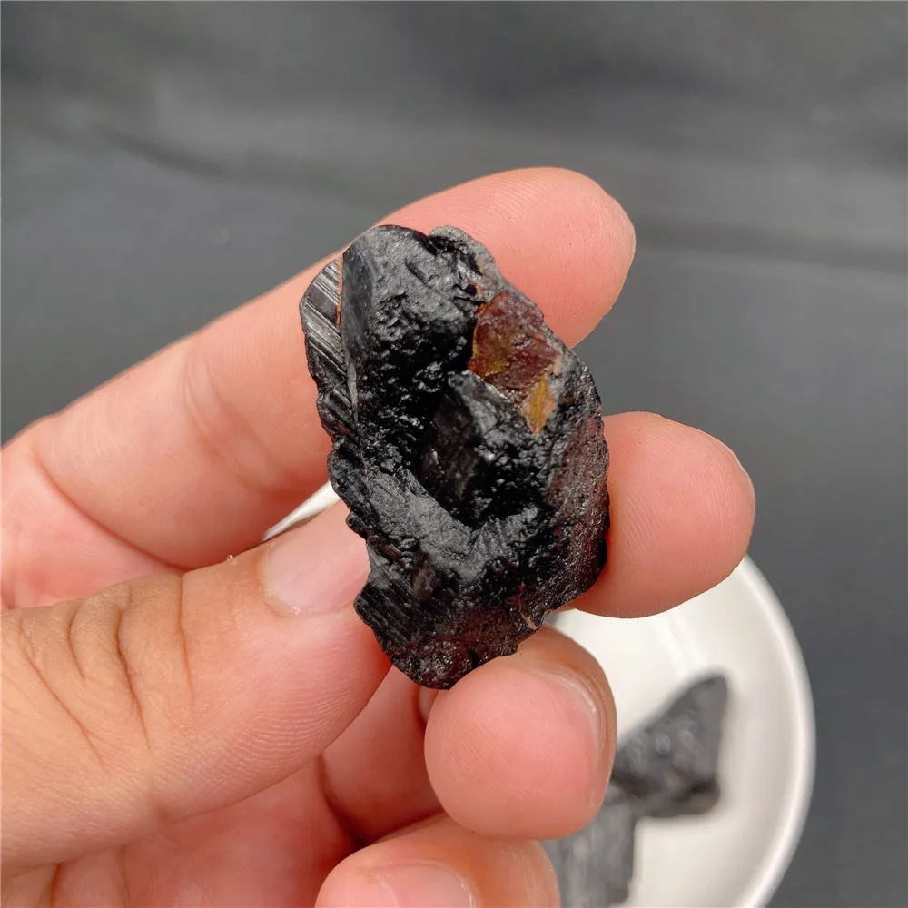 50g/Bag Natural Jet Stone Negra Gravel Rough Tourmaline