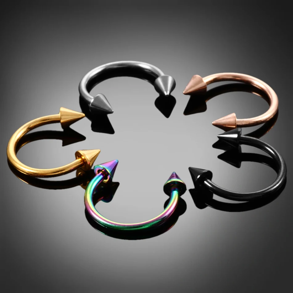 Piercing Jewelry 1PC Nose Horseshoe Ring Nose Septum Ring G23 Titanium Circular Piercing Ear Cartilage Tragus Body