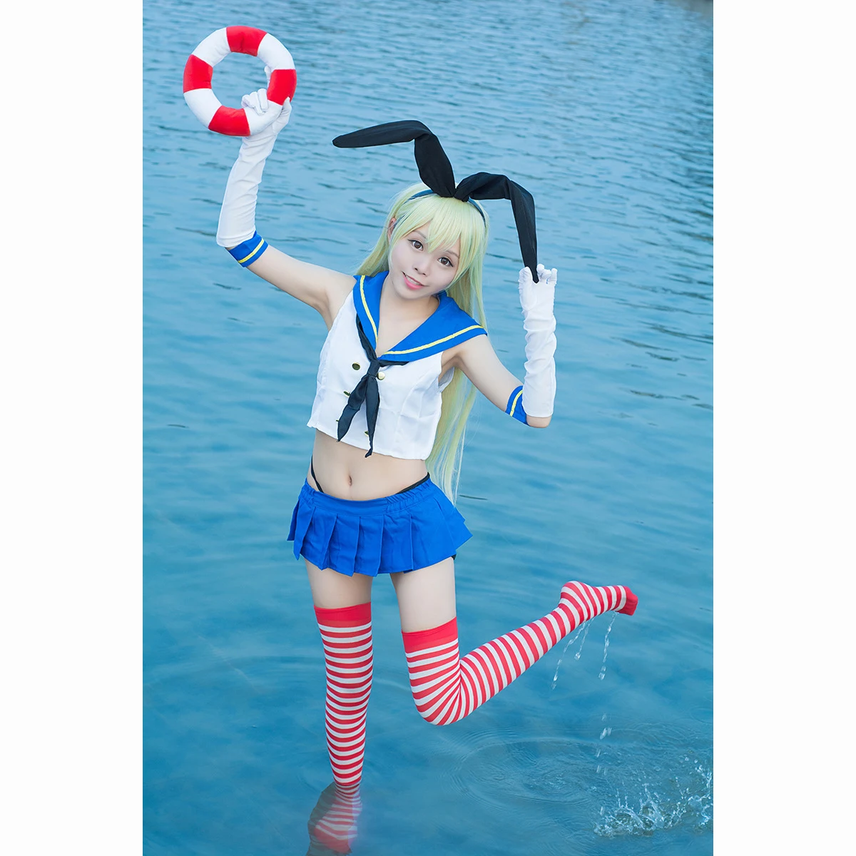 Аниме Kantai Collection kanклей Fleet Girls Kanmusu Shimakaze косплей костюм матроса костюм для женщин сексуальное летнее платье полный комплект (art.: 3920bcc7282da) - 3920bcc7282da