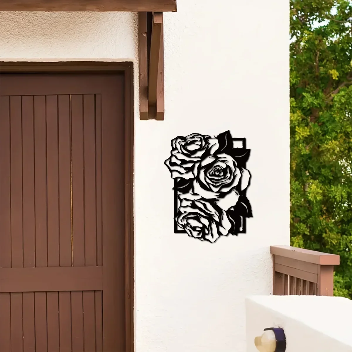 

1pc Metal Rose Wall Art Large Plants Metal Wall Art Rose Decorative Wall Art Flowers Decorative Flowers Metal Signs