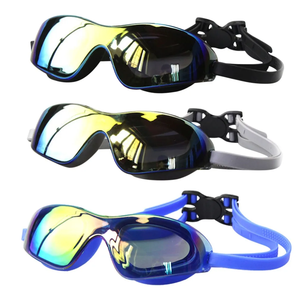 

HD Electroplated Swimming Goggles Silicone Mirror Band Anti-fog Swimming Glasses Wide View Waterproof Swimming Eyewear Swimming
