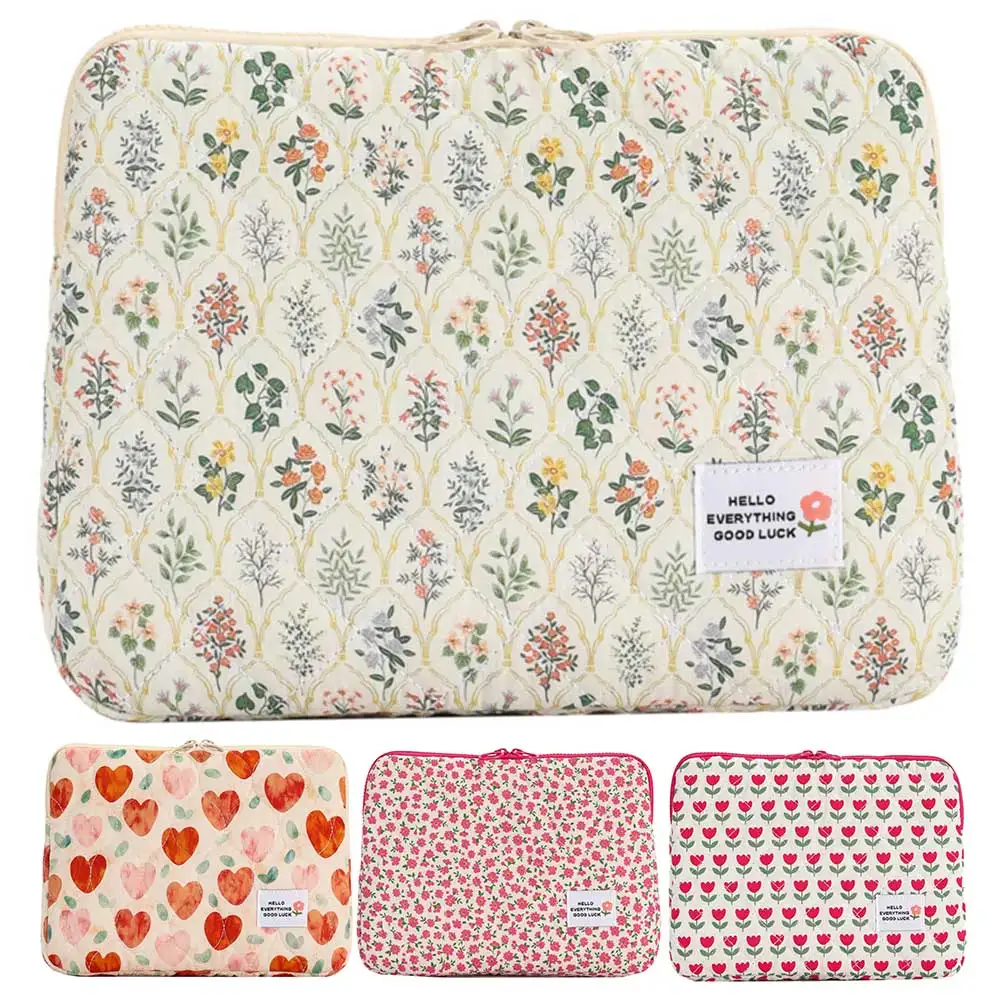 Computer Bag Cute Flower Laptop Sleeve Zipper Cover Portable Computer Cover Bag Laptop Sleeve Case Compatible for 14 in Notebook