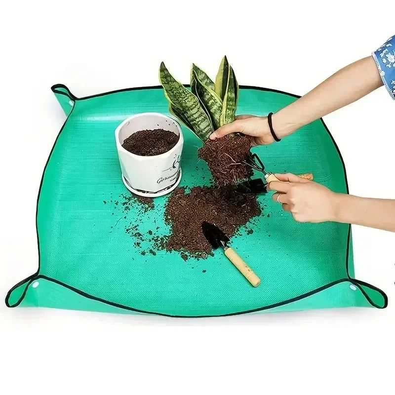 Flower Pots Planting Mat Waterproof Transplanting Mats Foldable PE Plant Repotting Mat Gardening Planting Home Gardening 1pc