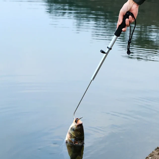 Stainless Steel Fish Landing Telescope Retractable Catching fish hook -  AliExpress