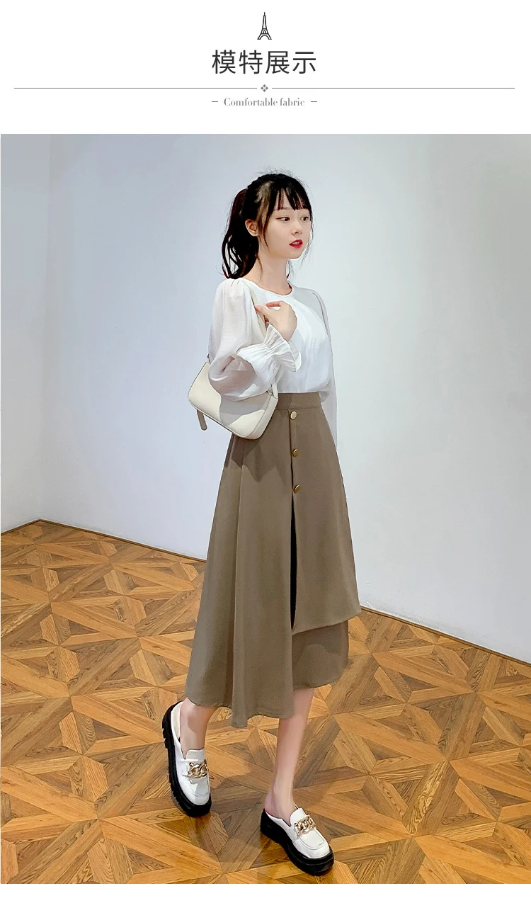 black mini skirt High Waist A-line Skirts Women New Arrival 2022 Spring Korean Style Solid Color All-match Office Lady Elegant Long Skirt W1006 red skirt