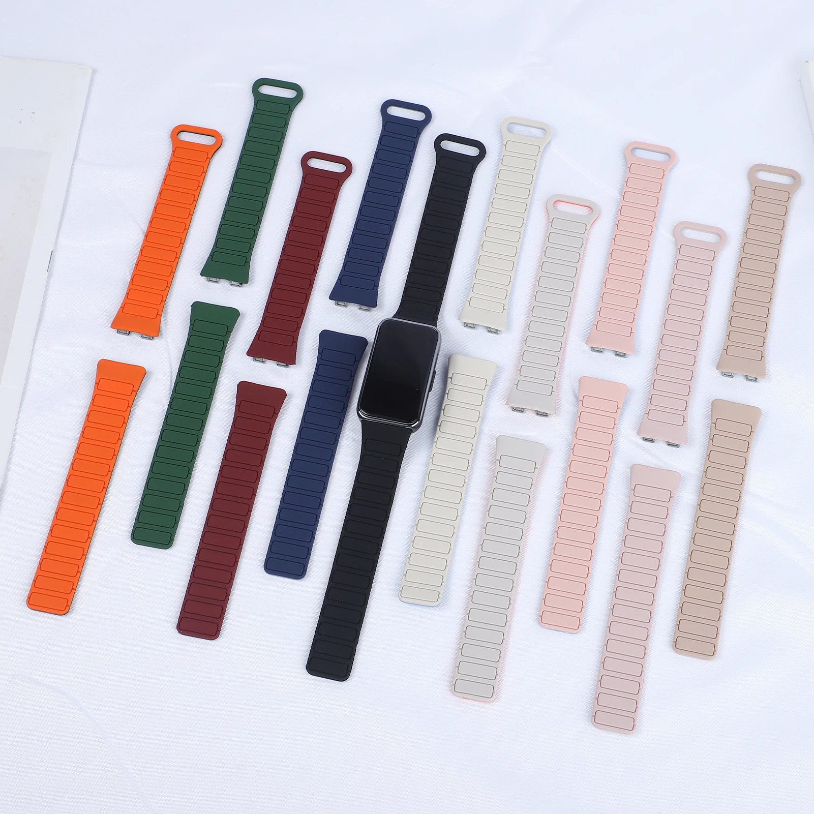 Adjustable Magnetic Silicone Strap for Smart Bands - Replacement Bracelet Accessory