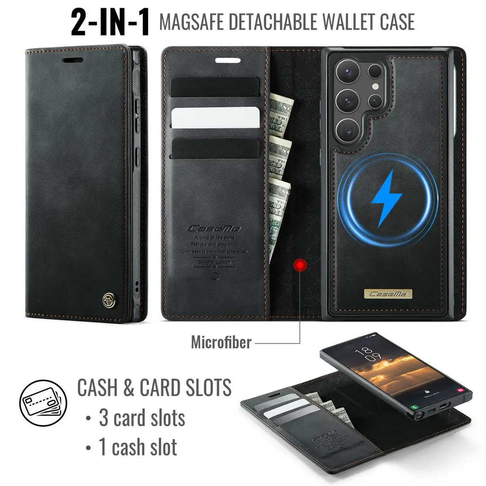 Leather 2-in-1 Magnetic Detachable Book Case