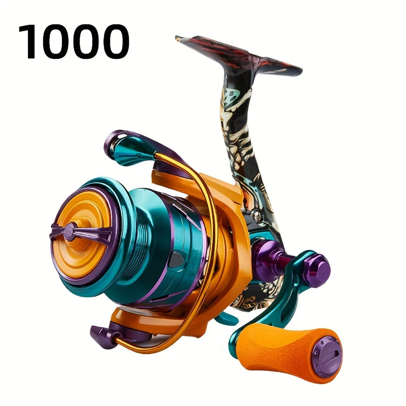 Spinn-Angelrolle Für Süß- Und Salzwasser - 5,2:1 Übersetzung Mit Aluspule In Rot & Lila