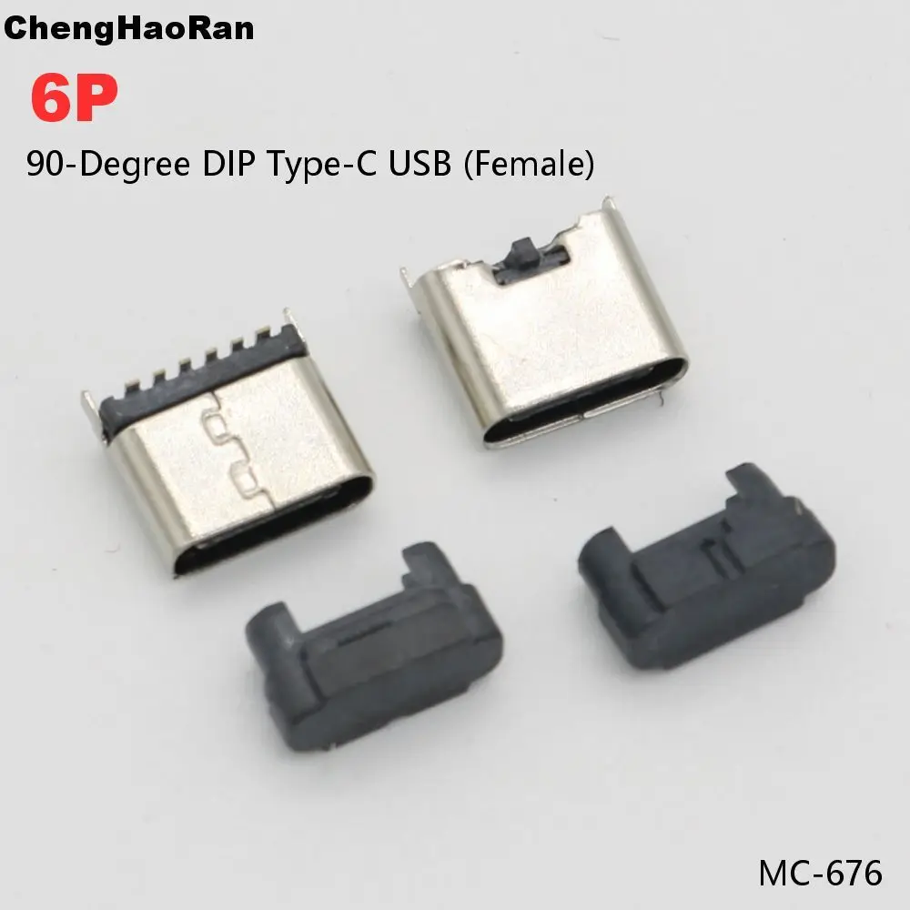 USB Tipo C Femmina Connettore Per Montaggio Su PCB A 6 Pin SMD SMT