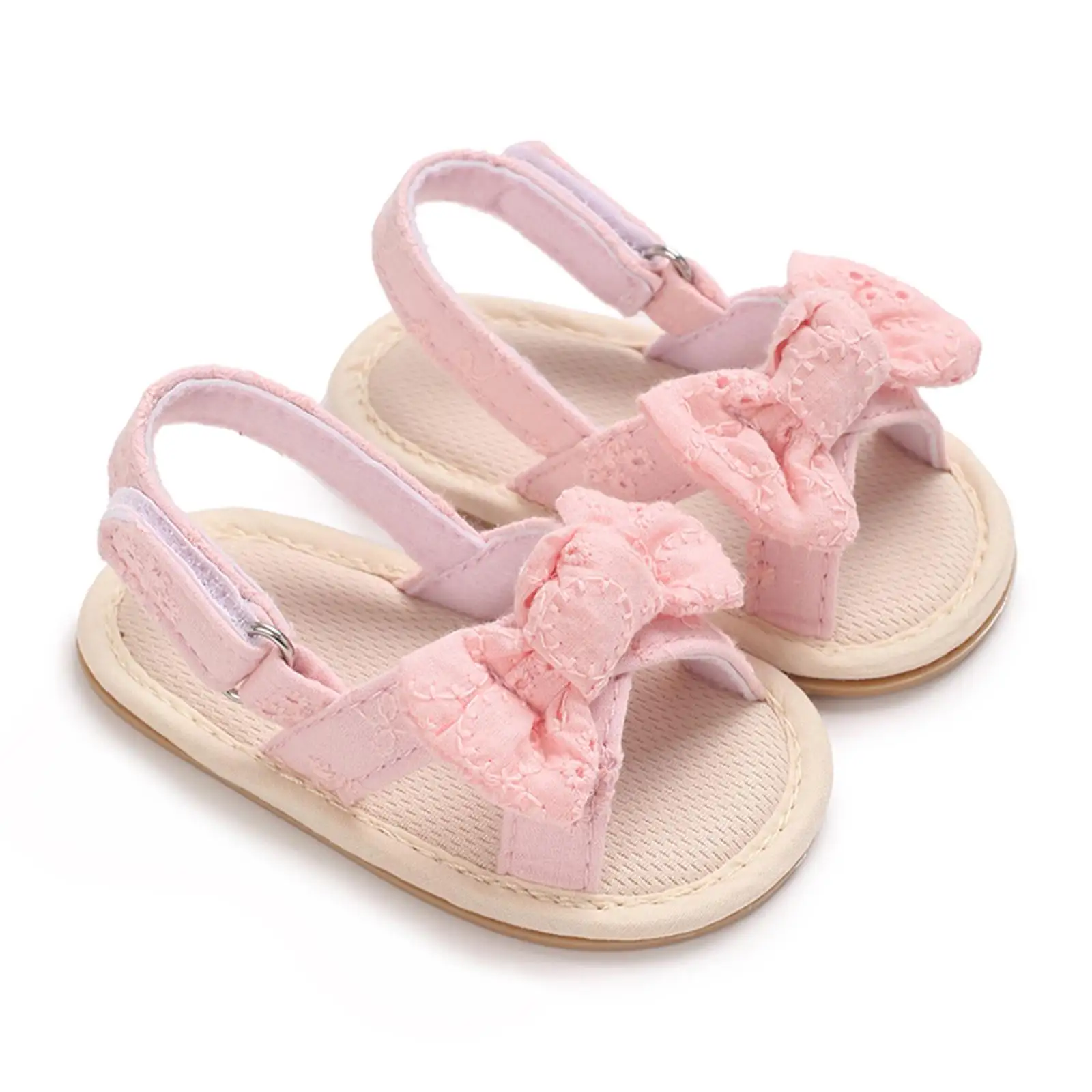 Cute Bowknot Baby Girls Sandals Breathable Open Toe Soft Sole Walking Shoes Summer Casual Shoes for Beach Toddler