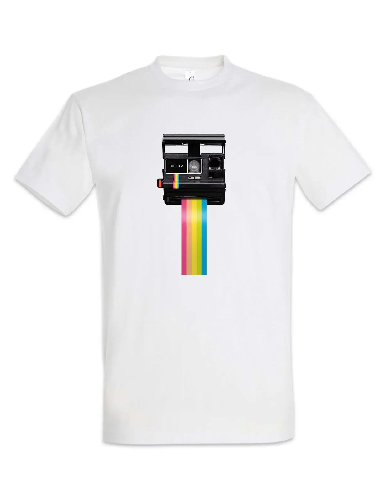 Maglietta Con Fotocamera Arcobaleno Retro Foto Istantanea Fotograph Geek Nerd