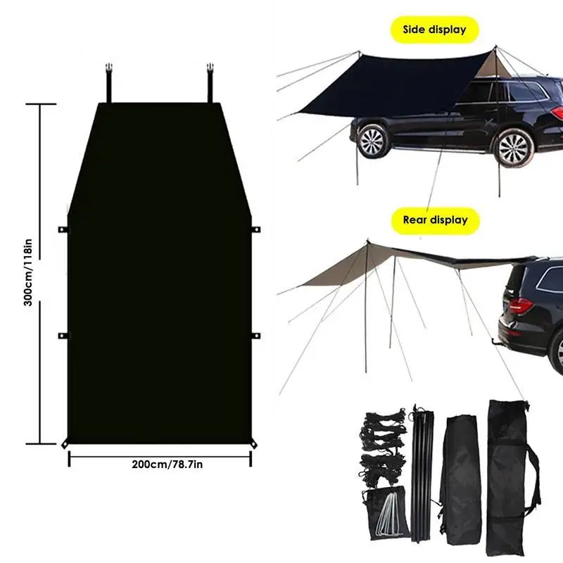 Car Awning Oxford Cloth Car Side Awning Rooftop Camping Sunproof Tent Universal Suv Windproof Camping Gear Tent For