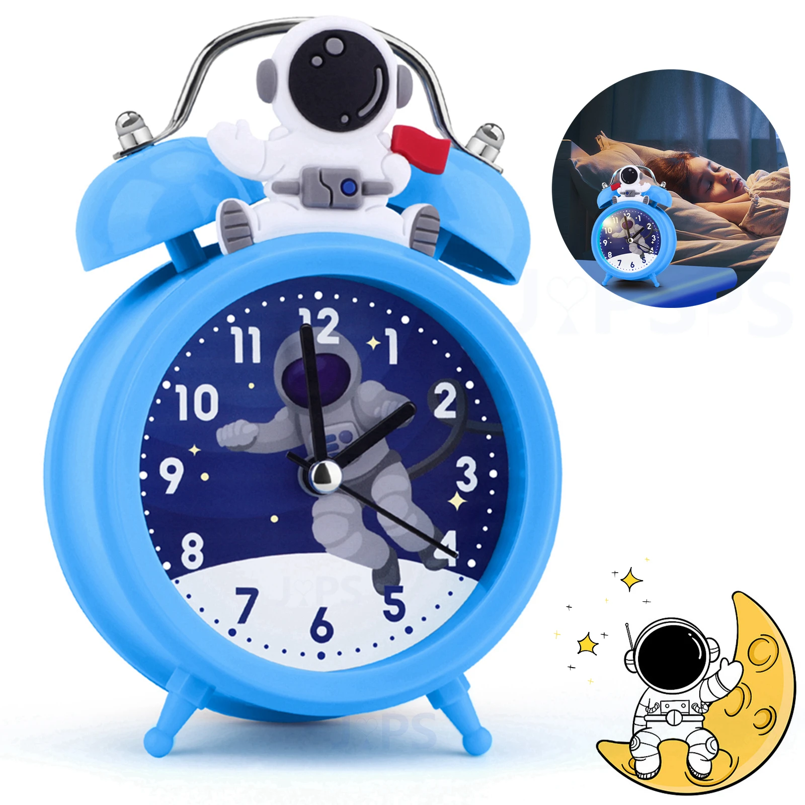 AstronautChildrenAlarmClockPortableBedsideDesktopClocksWakeUp