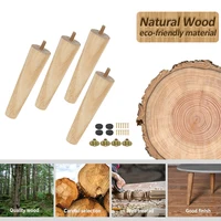 4Pcs Furniture Leg Wooden Replacement Furniture Feet 8/15/20cm Height Table Leg with Screws Foot Pads for Sofa Chair Bed Cabinet 2