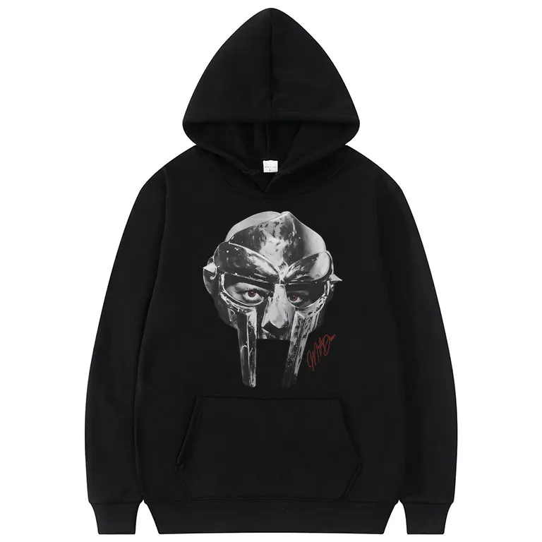 

Rapper Mf Doom Madlib Madvillain Metal Mask Face Print Hoodie Male Casual Sweatshirt Men Women Vintage Hip Hop Oversized Hoodies