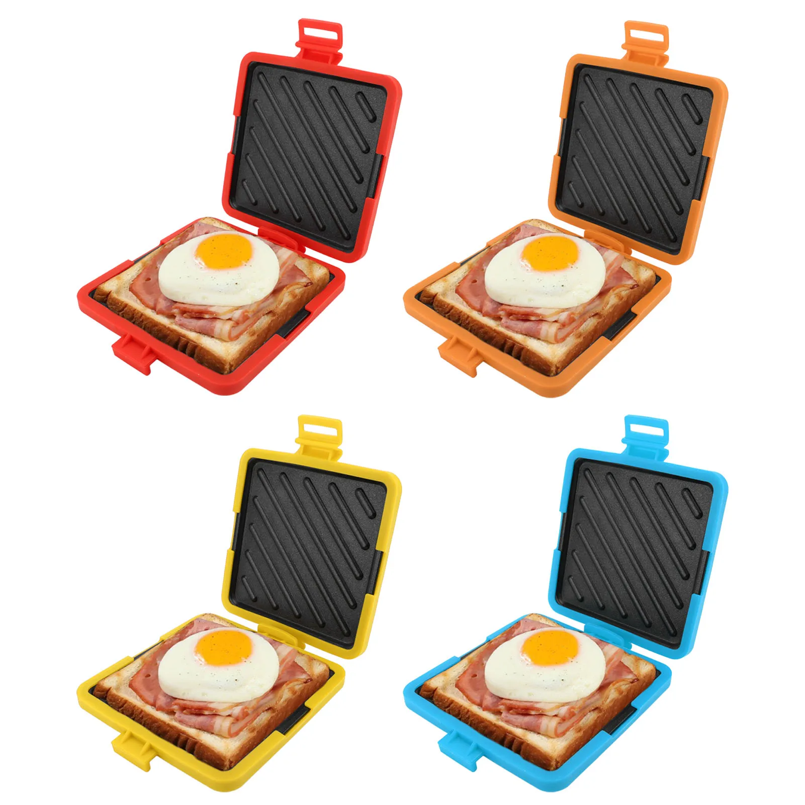 Microwave Sandwich Maker Even Cooking Microwave Toastie Sandwich Maker Dishwasher  with Adjustable Silicone Straps for Home 6