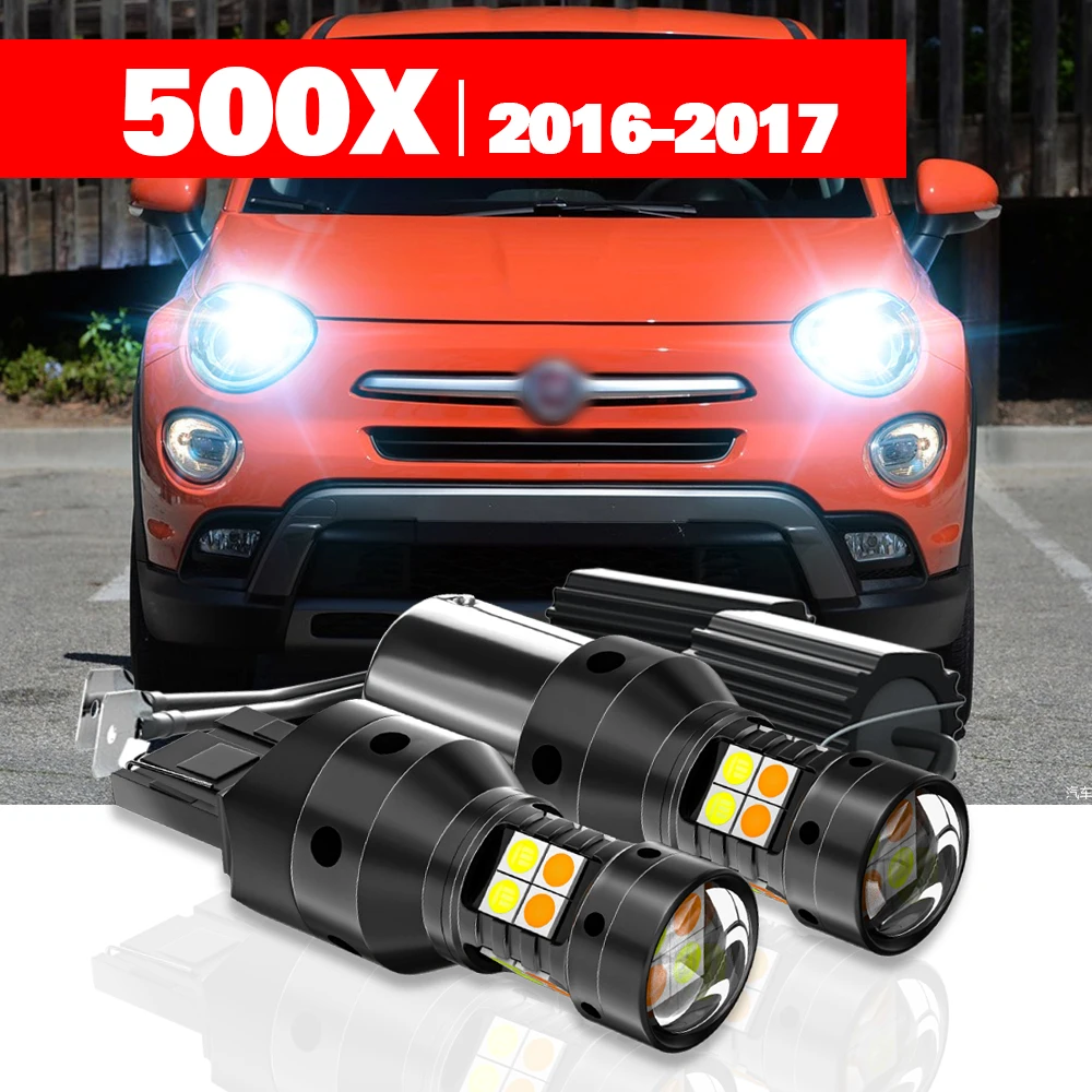 Per Fiat 500X 2Pcs Led Dual Mode Indicatori Di Direzione + Luce Di Marcia Diurna Accessori Drl 2014 2015 2016