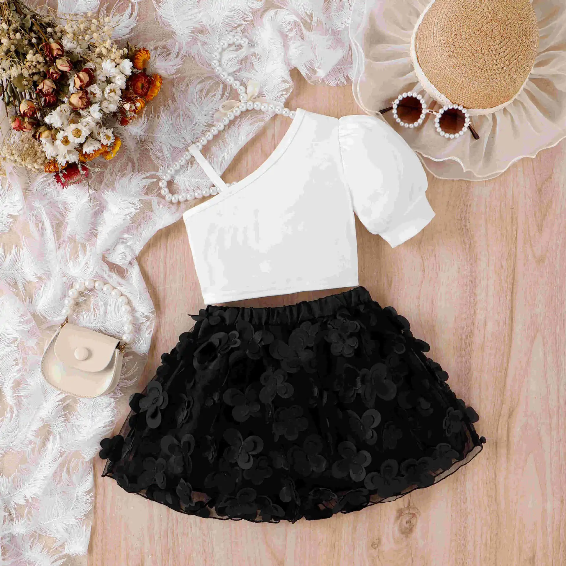 【超美品】 hommegirls オムガールズ レイヤードスカート Sサイズ Korean Style Girls Set Clothes | Korean Fashion Kids Girls