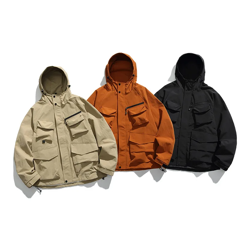 

Streetwear Spring Casual Men's Jackets Hooded Windbreaker Jacket For Man Woman