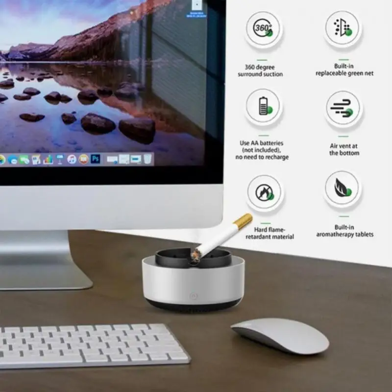Purificateur d'air Cendrier,Intelligent électronique Cendrier,Cendrier sans  fumée,Cendrier Multifonctionnel Intelligent [265]