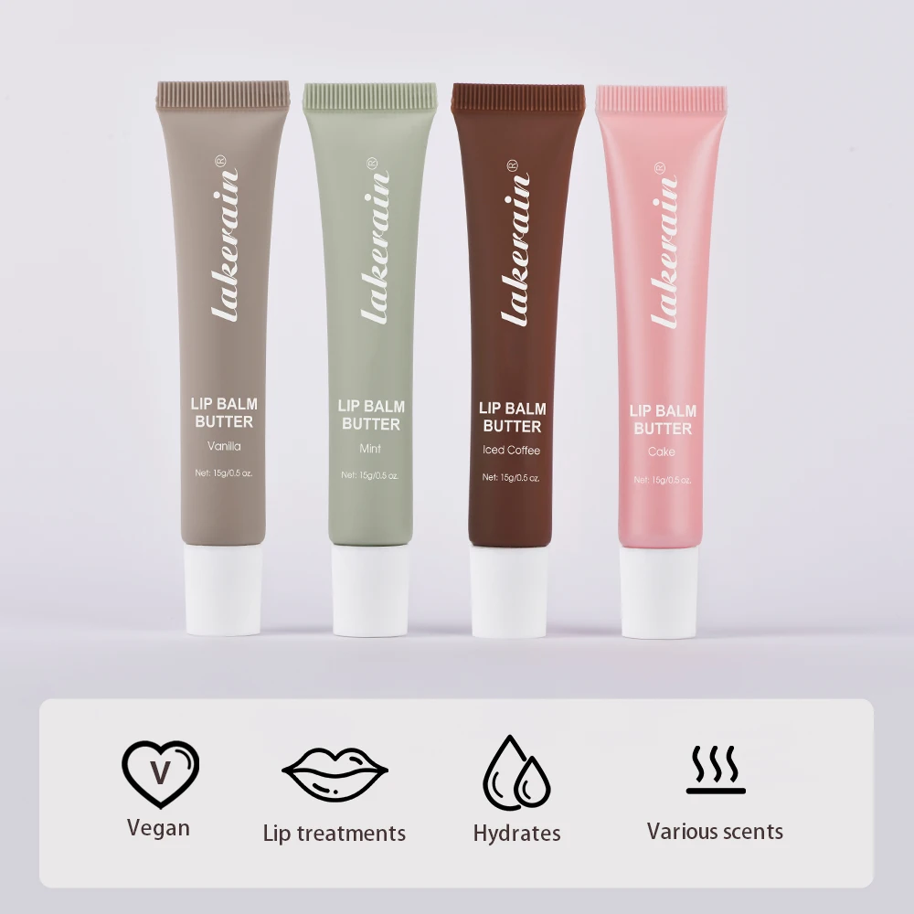 4Pcs/set Butter Lip Balm Set Anti-cracked Plumping Tinted Lip Butter Long Lasting Moisturizing Nourishing balm Set lip balm lip makeup