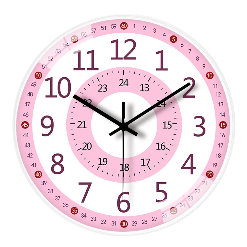 Small Digital 3d Cute Wall Clock Living Room Modern Children Round Wall Watch Noiseless Bedroom Horloge Murale Home Decoration wall clock 3d wall clock led digital clock