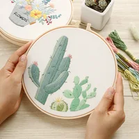 Flower Embroidery Starter Kit DIY Cross Stitch Set for Beginner Wreath Printed Sewing Art Craft Painting Home Decor Needle Art 4