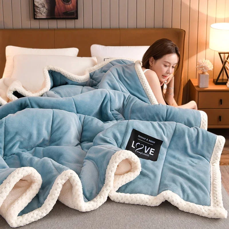 Coral Flannel Winter Thicken Thermal Cover Blanket