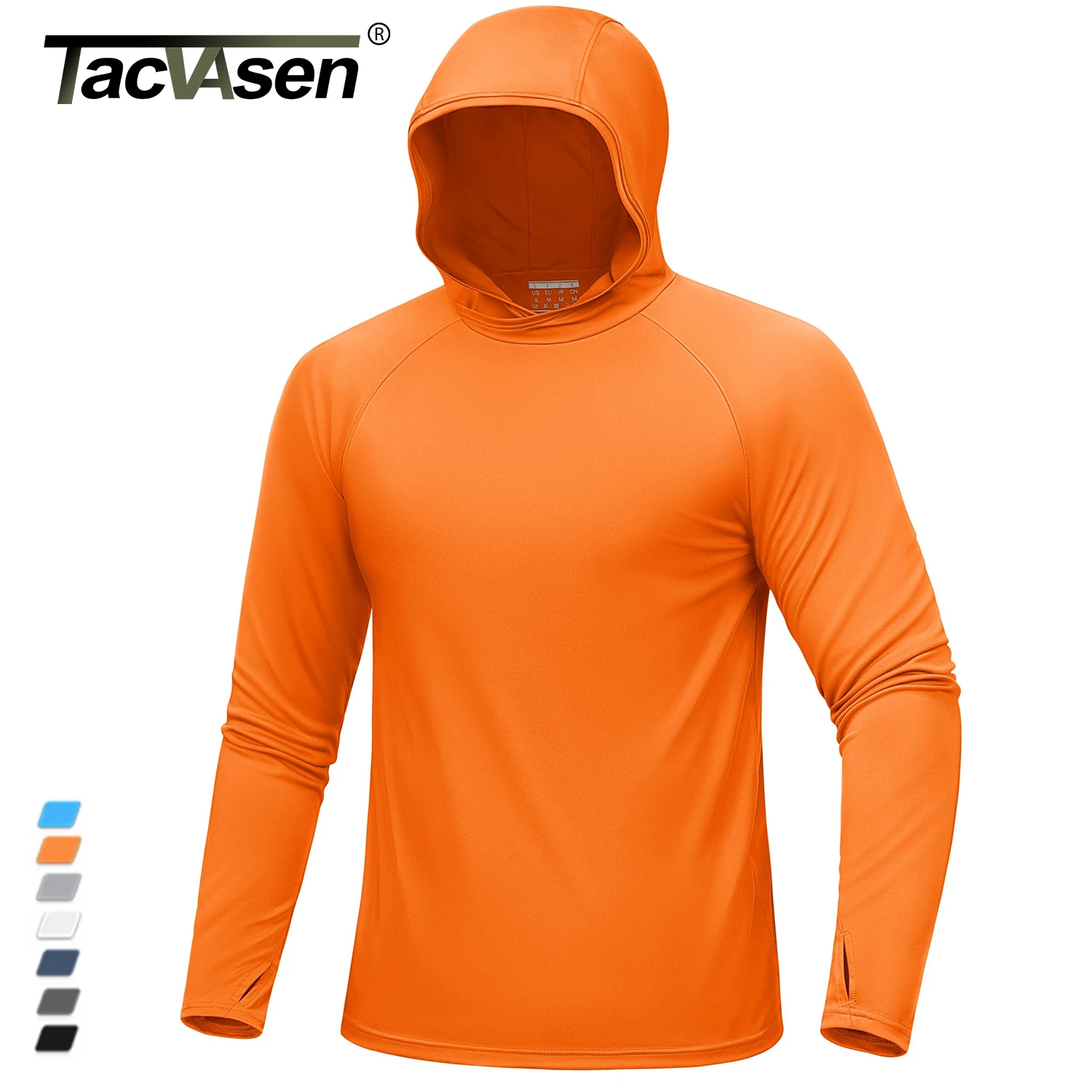 TACVASEN UPF 50+ Hooded T-Shirts Mens Quick Dry UV Block Sun Shirts Lightweight Hoodie Shirt Running Fishing Performance Tops 3