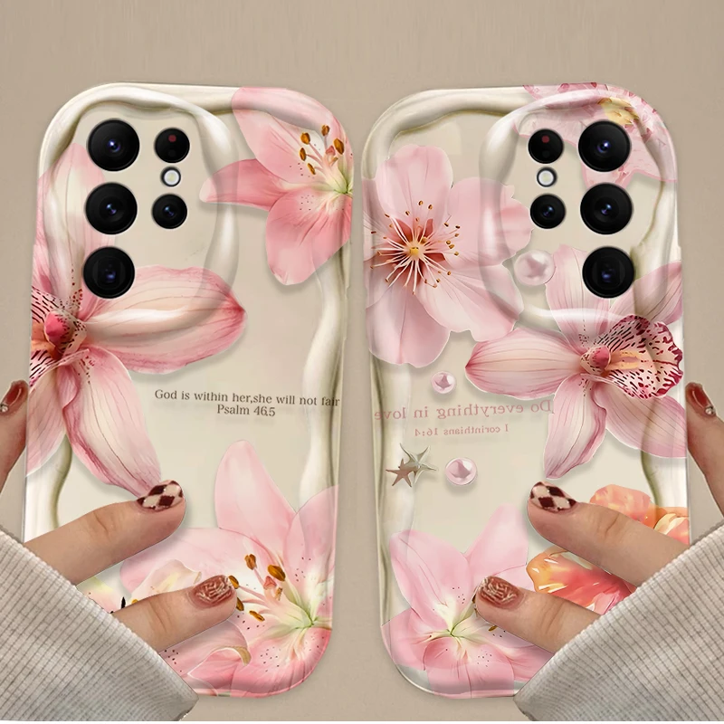 Pink Cherry Blossom Silicone Phone Case