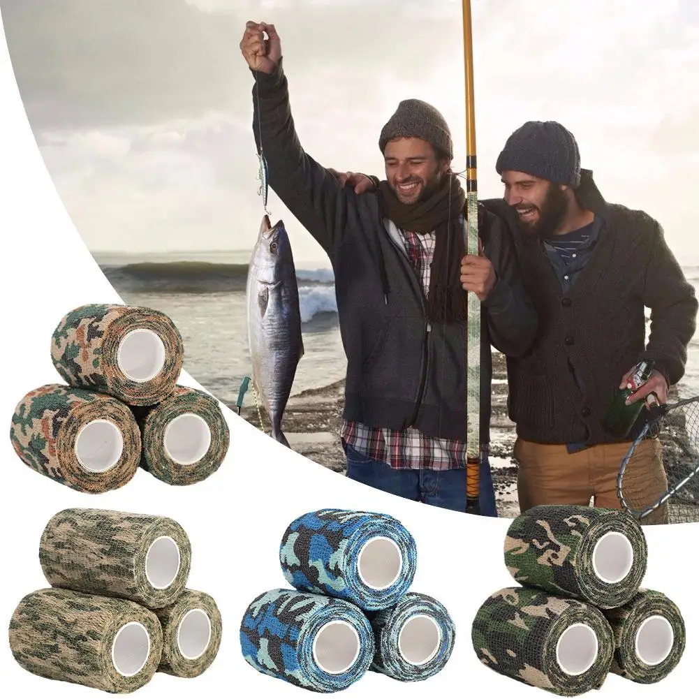 

1pcs Camouflage Invisible Tape Camo Form Reusable Self Cling Camo Fishing Rod Fabric Tape Wrap Outdoor Camping Auxiliary Tool