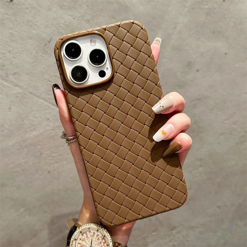 Luxury Woven Grid Breathable Mesh Cooling Phone Case - Thin Soft Silicone Cover