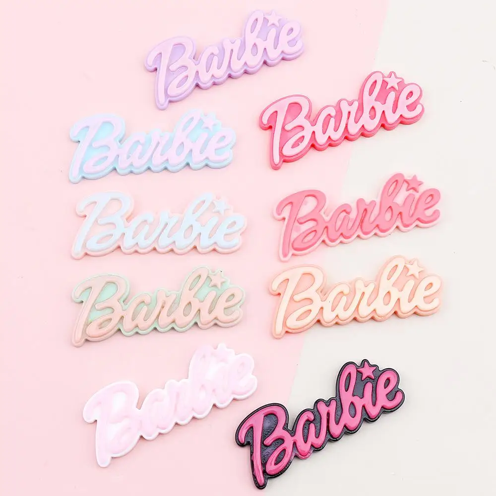 

5Pcs Diy Kawaii Barbie Letter Resin Patch Decor Anime Cartoon Hairpin Shoe Buckle Bag Headdress Jewelry Accessories Gifts Toys