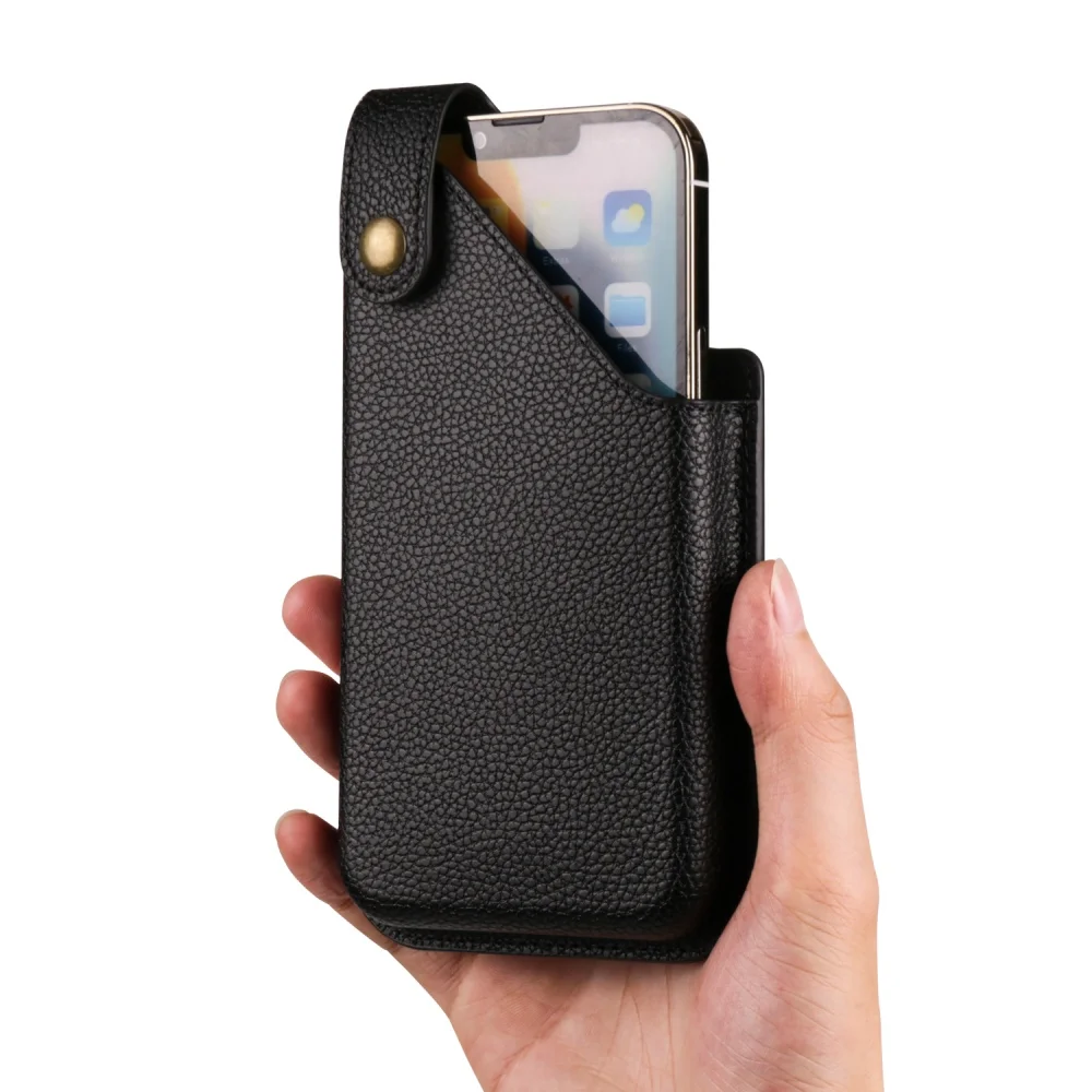 Stylish Universal Leather Phone Waist Bag for 6.1-6.7 Inch Smartphones