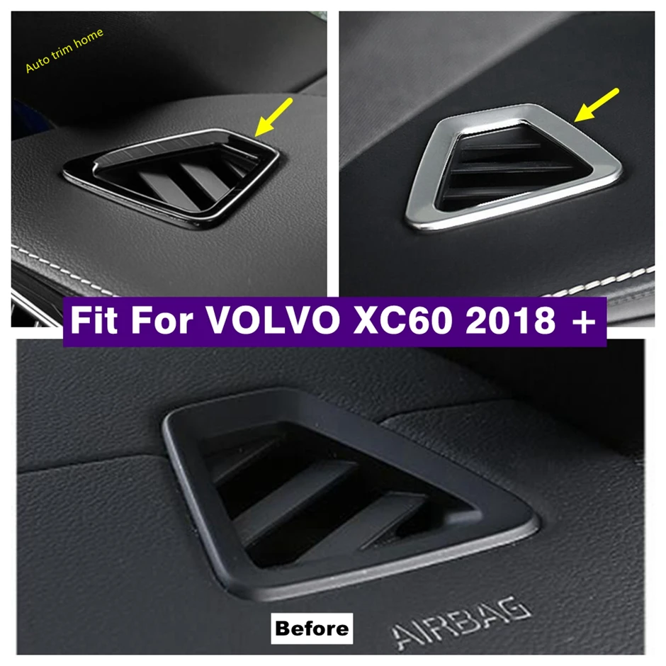 

Car Accessories For Volvo XC60 2018 2019 2020 2021 2022 Stainless Center Console Dashboard Air Conditioning Vent AC Outlet Trims